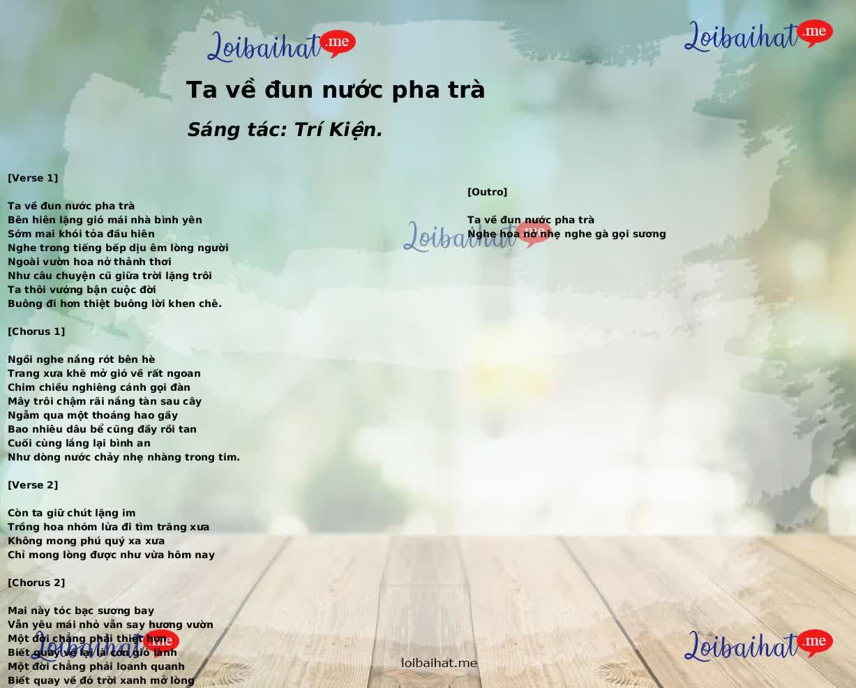 Ta về đun nước pha trà
