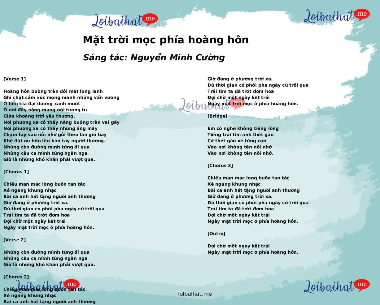 Mặt trời mọc phía hoàng hôn