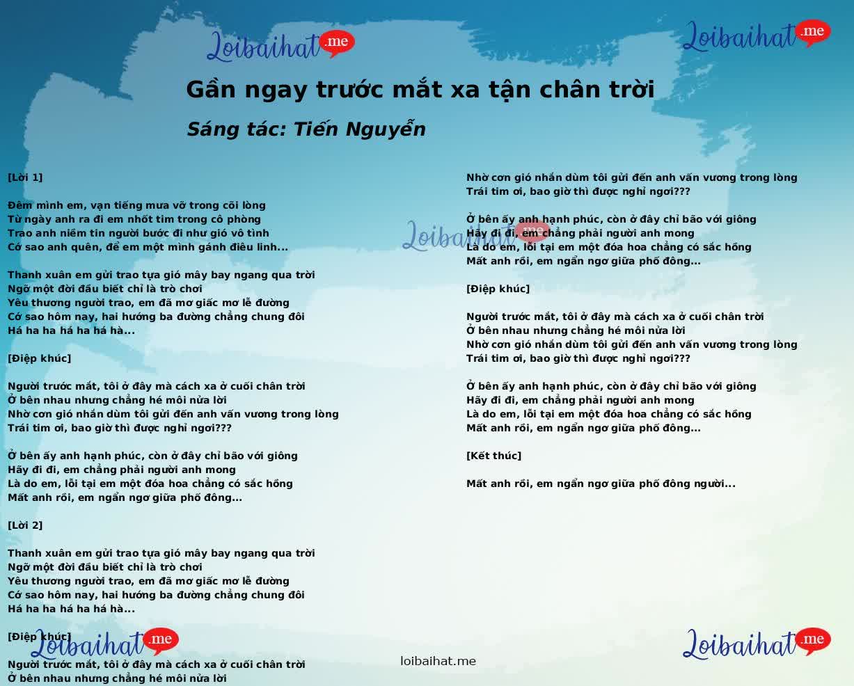 Gần ngay trước mắt xa tận chân trời