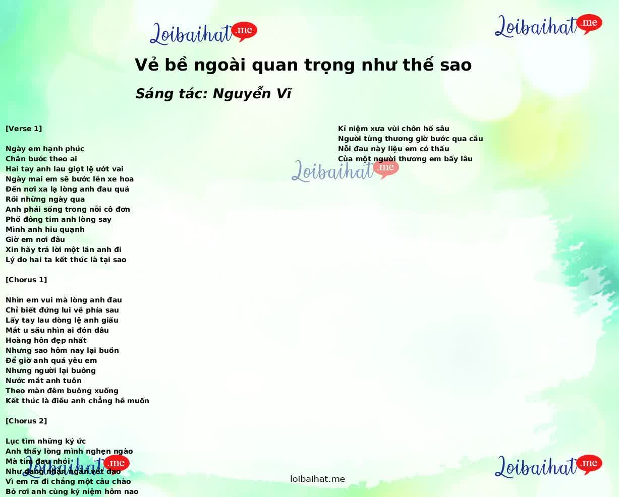 Vẻ bề ngoài quan trọng như thế sao