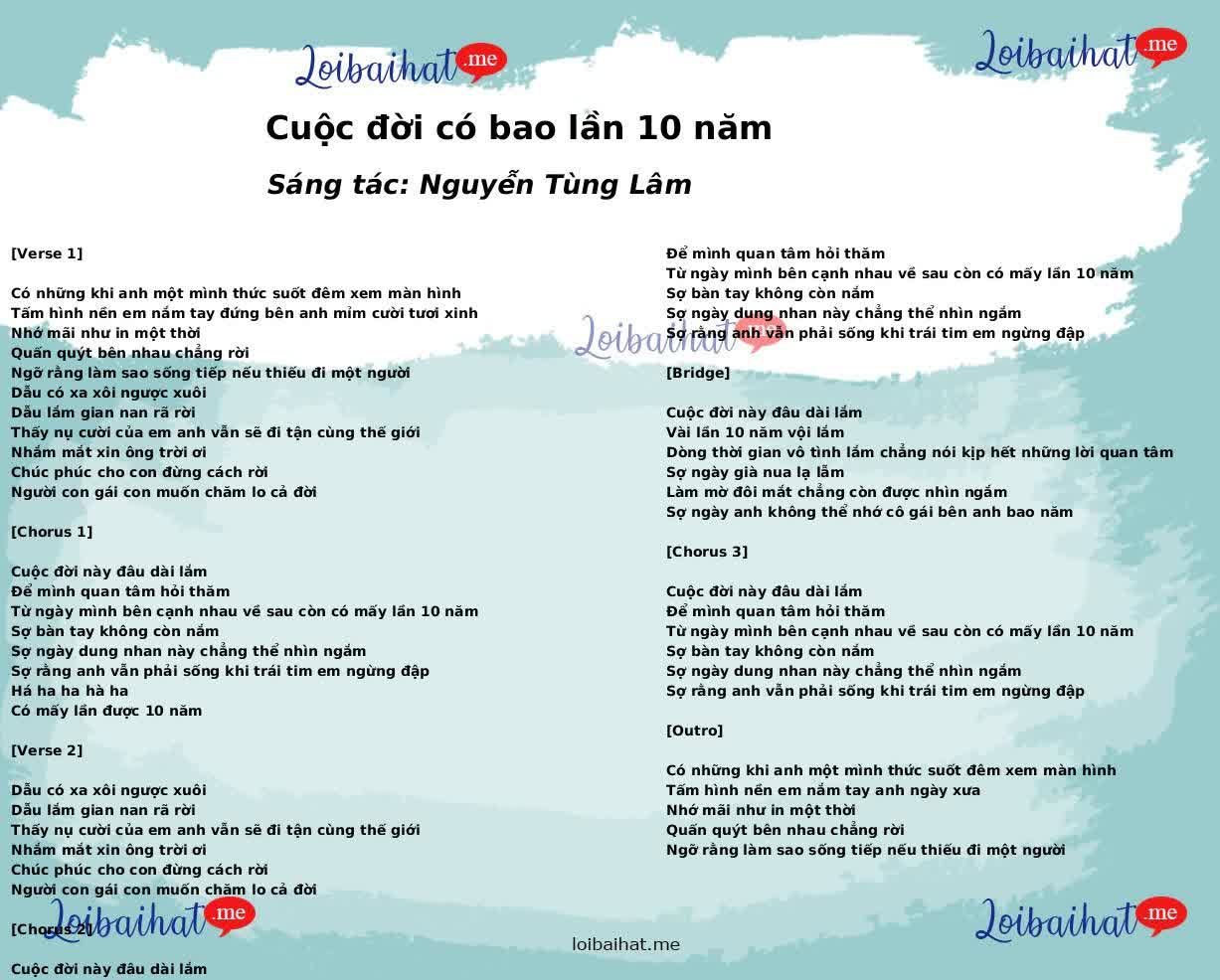 Cuộc đời có bao lần 10 năm