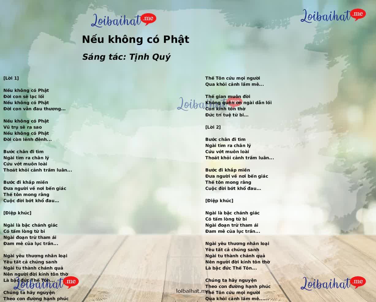 Nếu không có Phật
