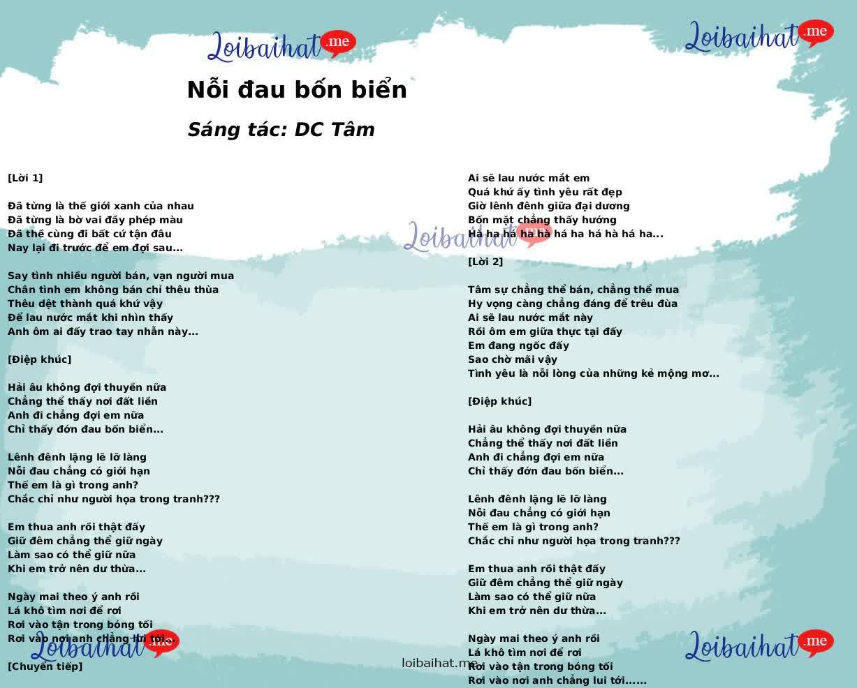 Nỗi đau bốn biển