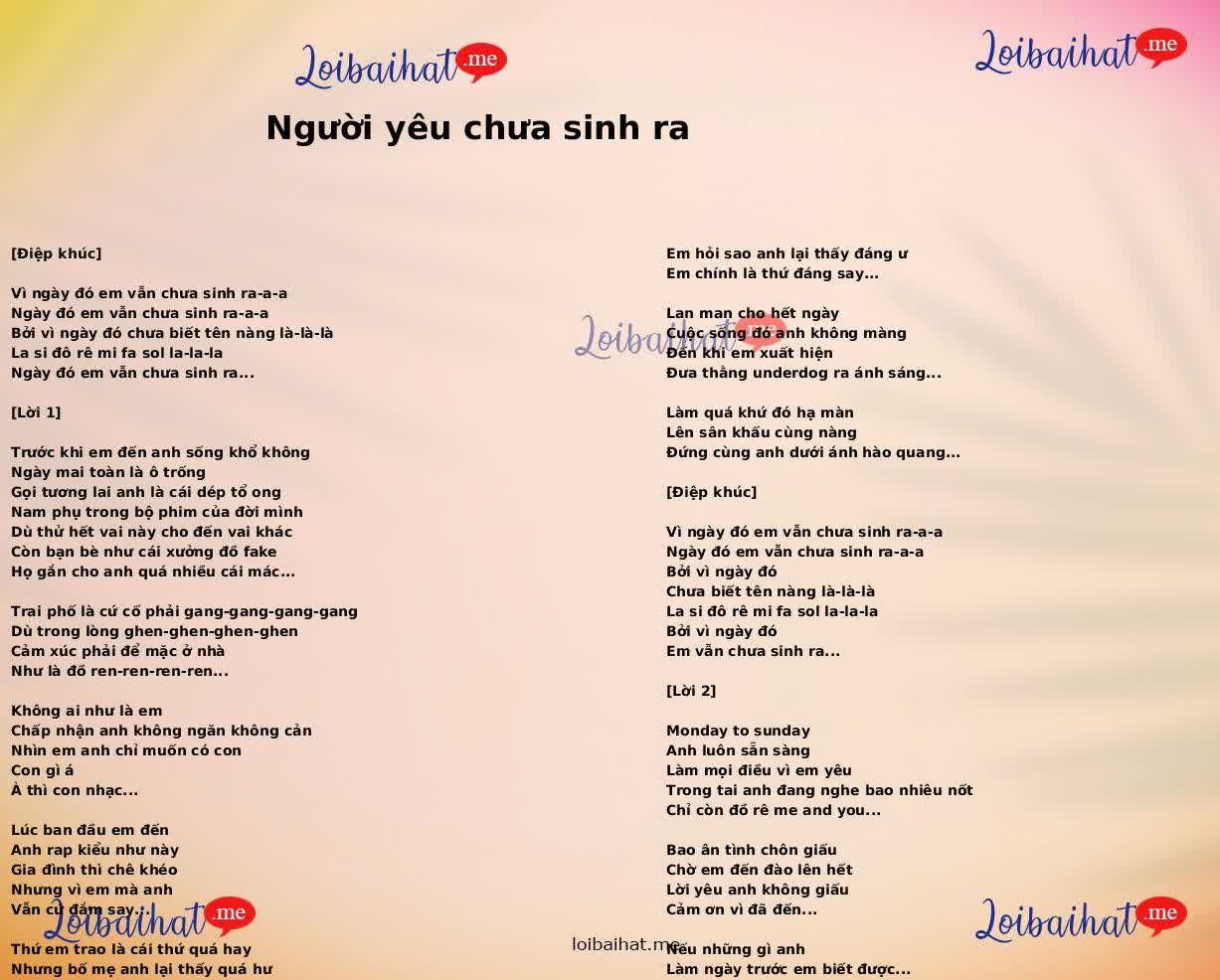 Người yêu chưa sinh ra