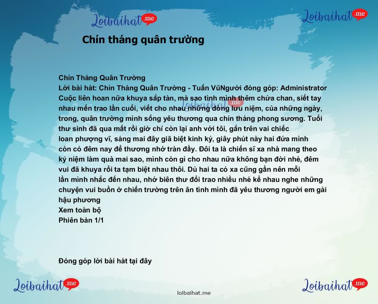 Chín tháng quân trường