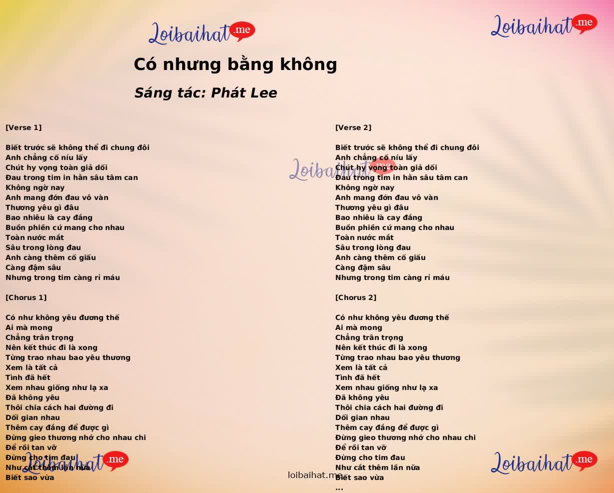 Có nhưng bằng không