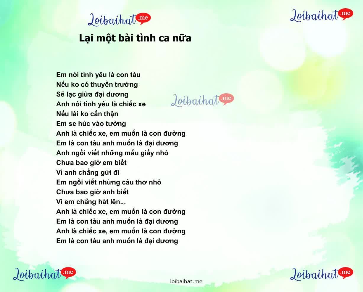 Lại một bài tình ca nữa