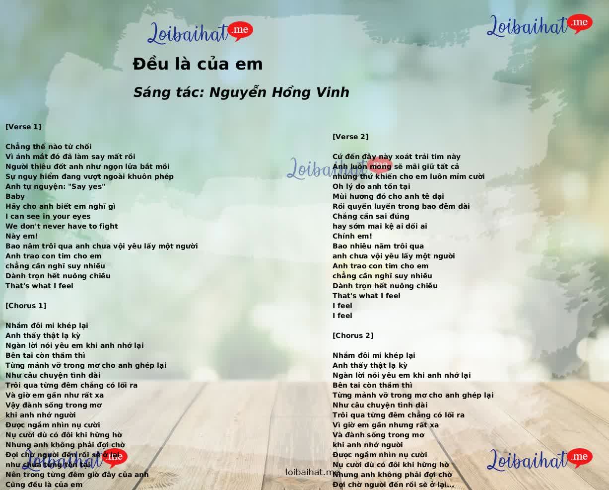 Đều là của em
