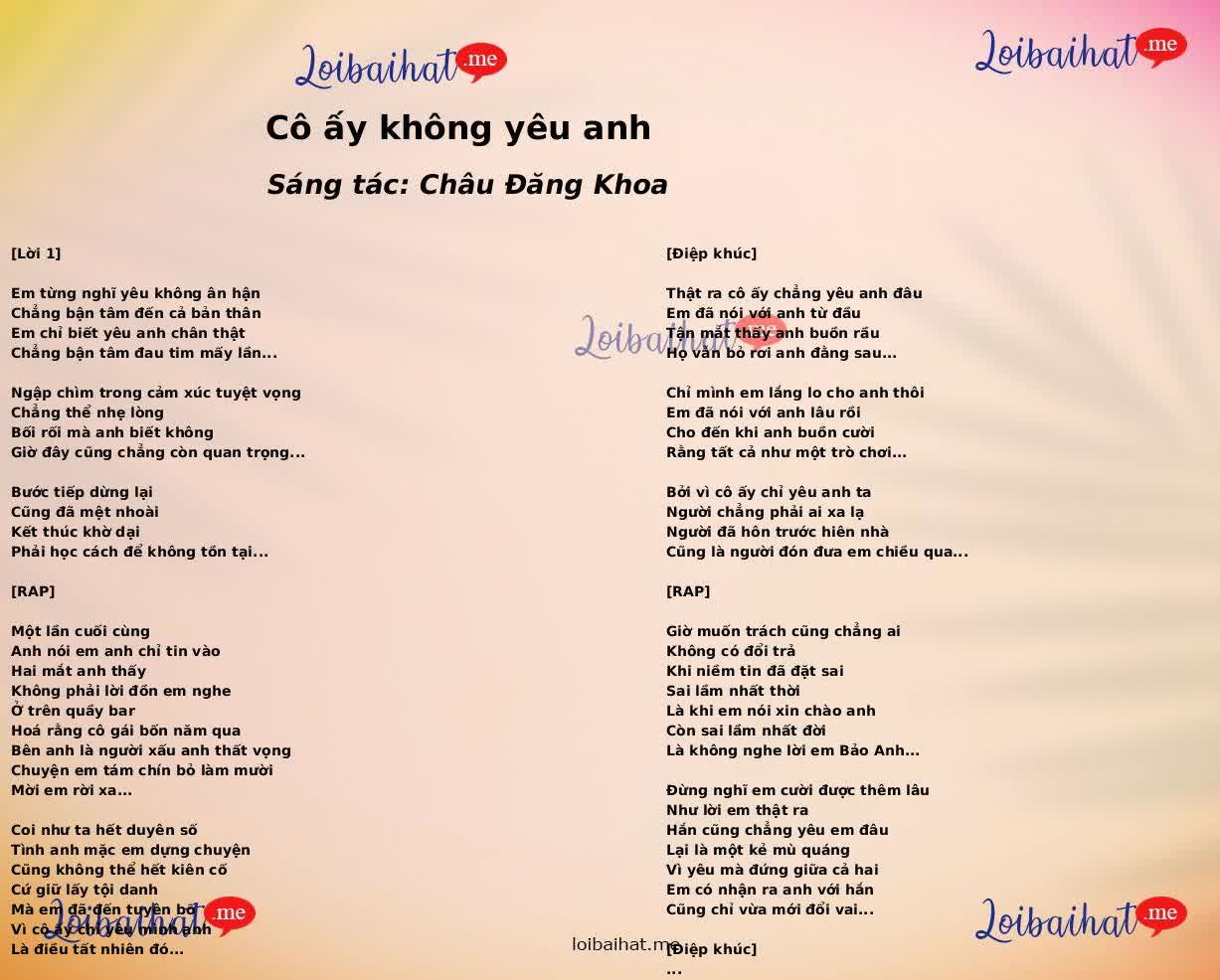 Cô ấy không yêu anh