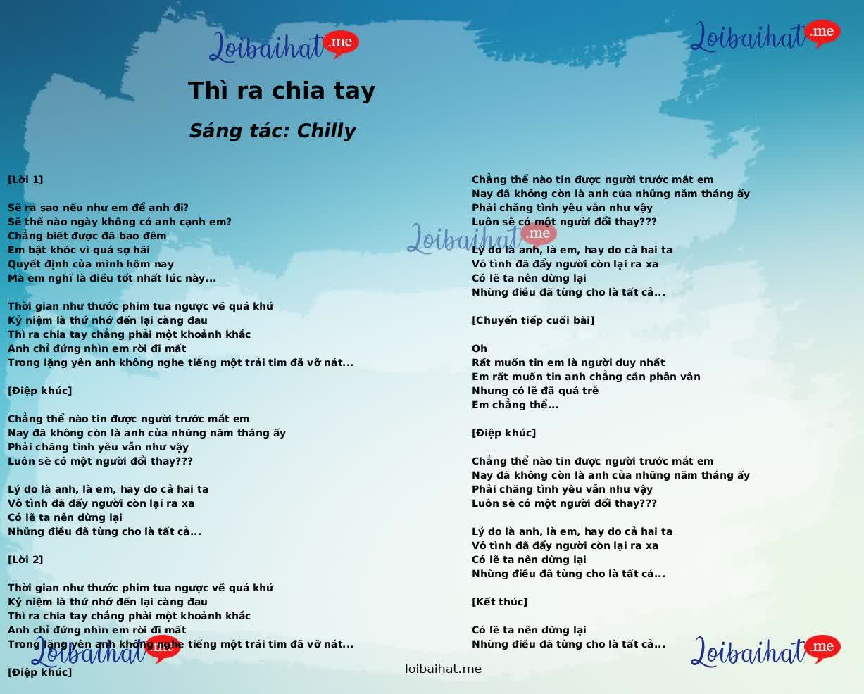 Thì ra chia tay