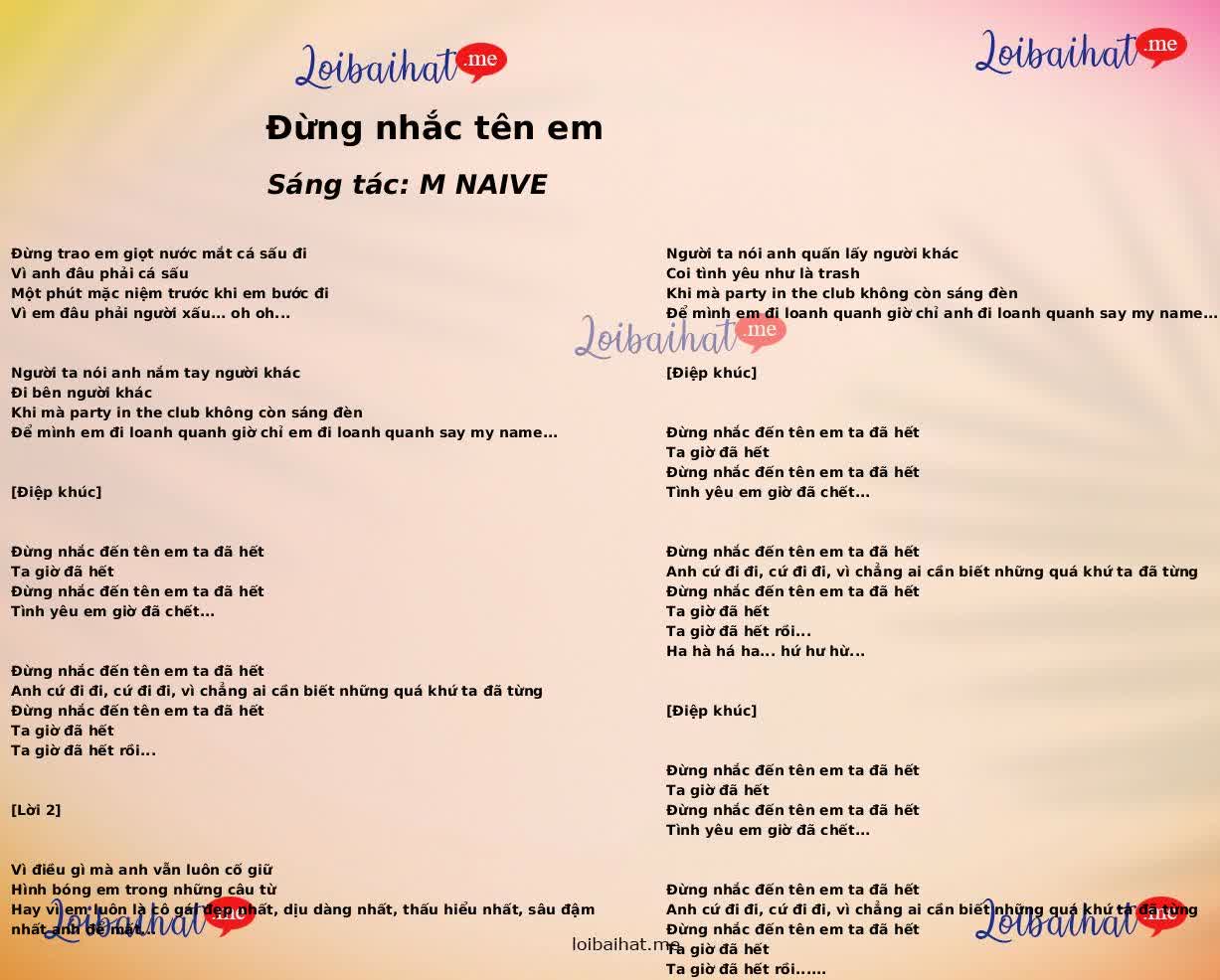 Đừng nhắc tên em
