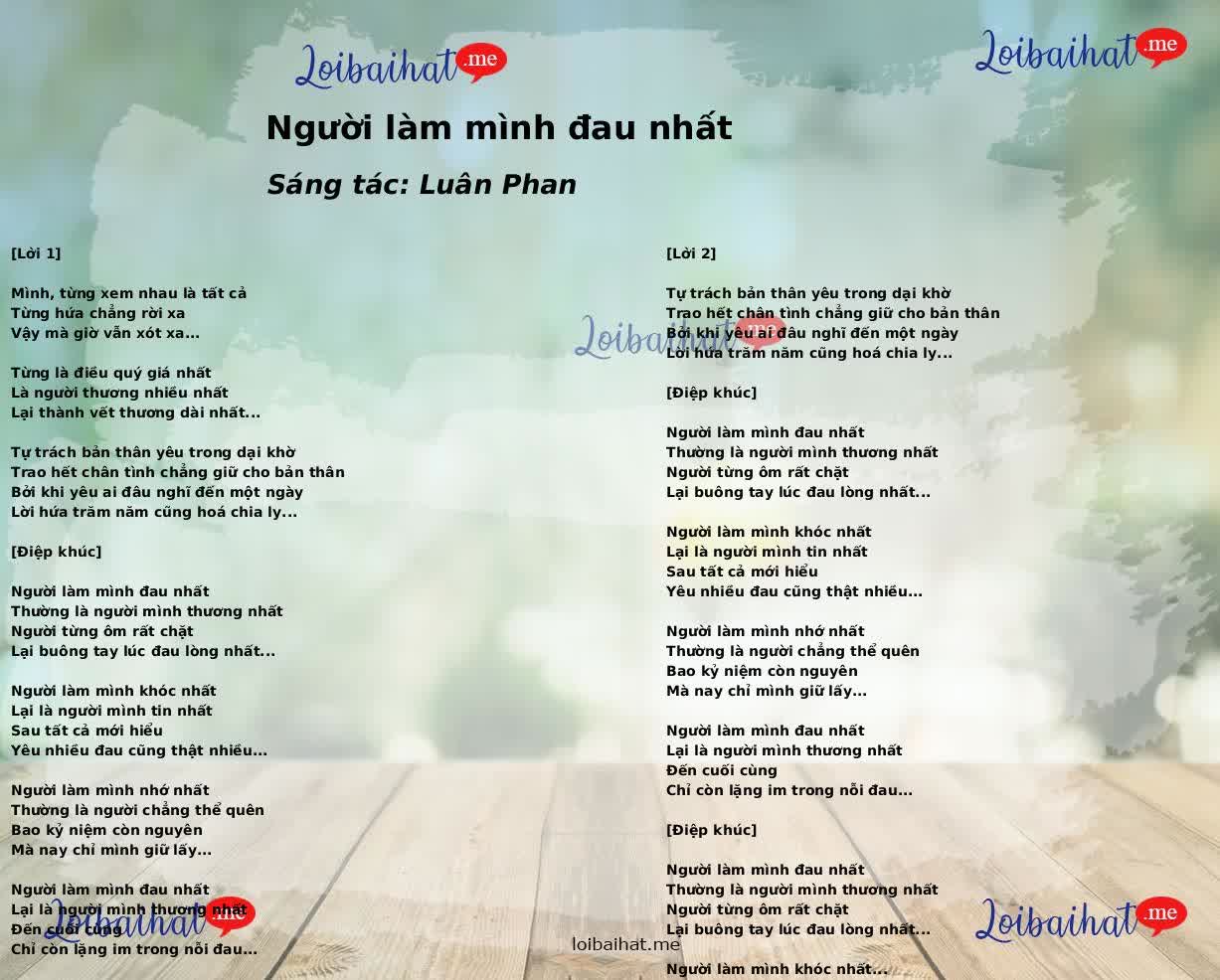 Người làm mình đau nhất