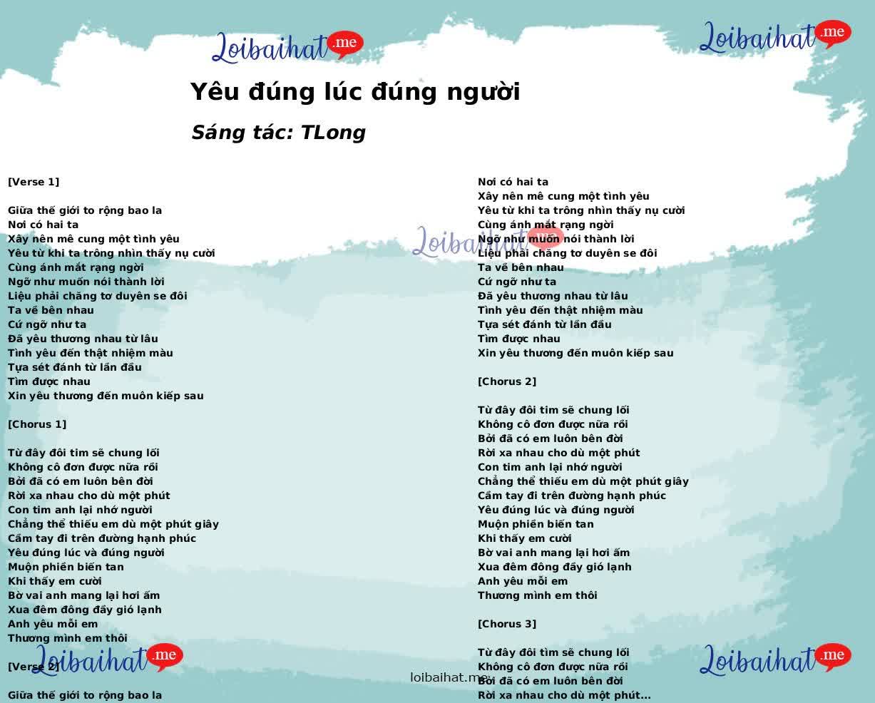 Yêu đúng lúc đúng người