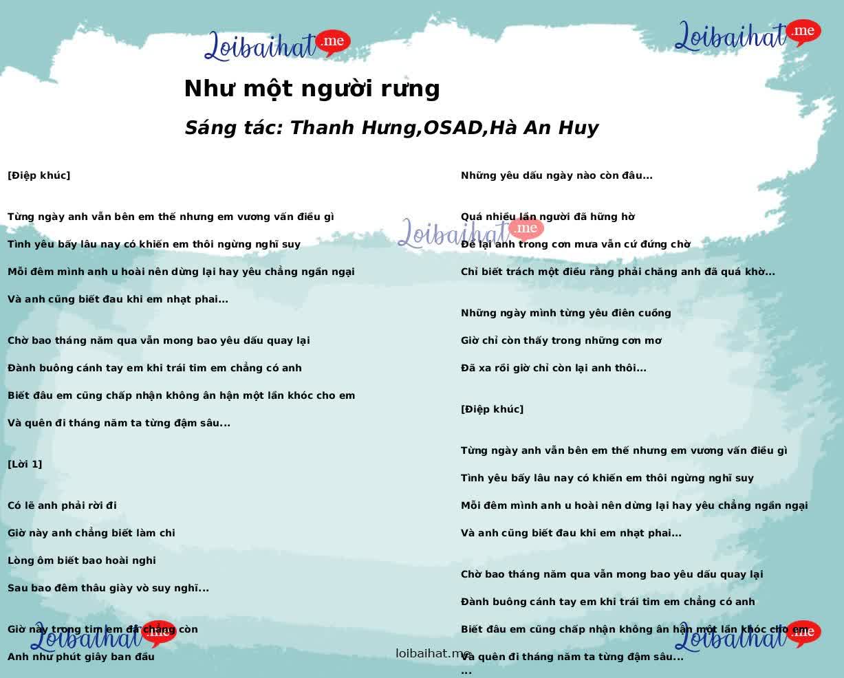 Như một người rưng