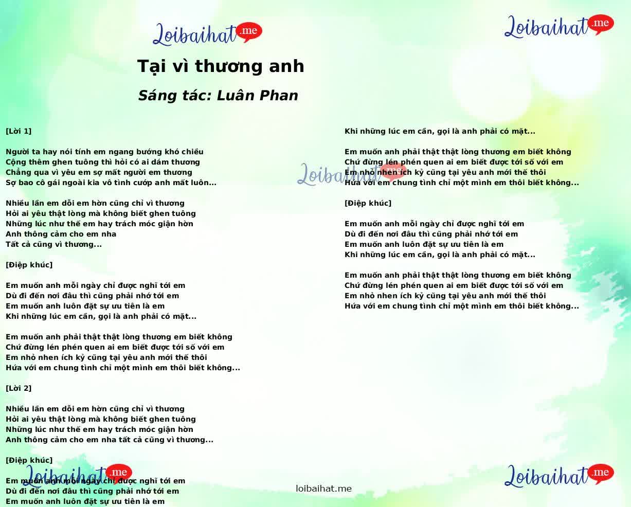 Tại vì thương anh