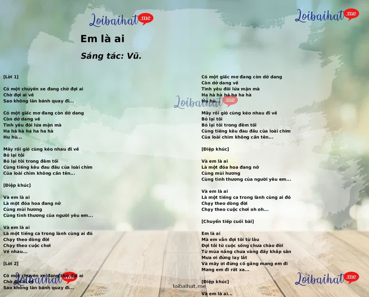 Em là ai