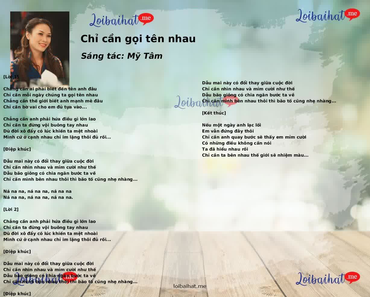 Chỉ cần gọi tên nhau