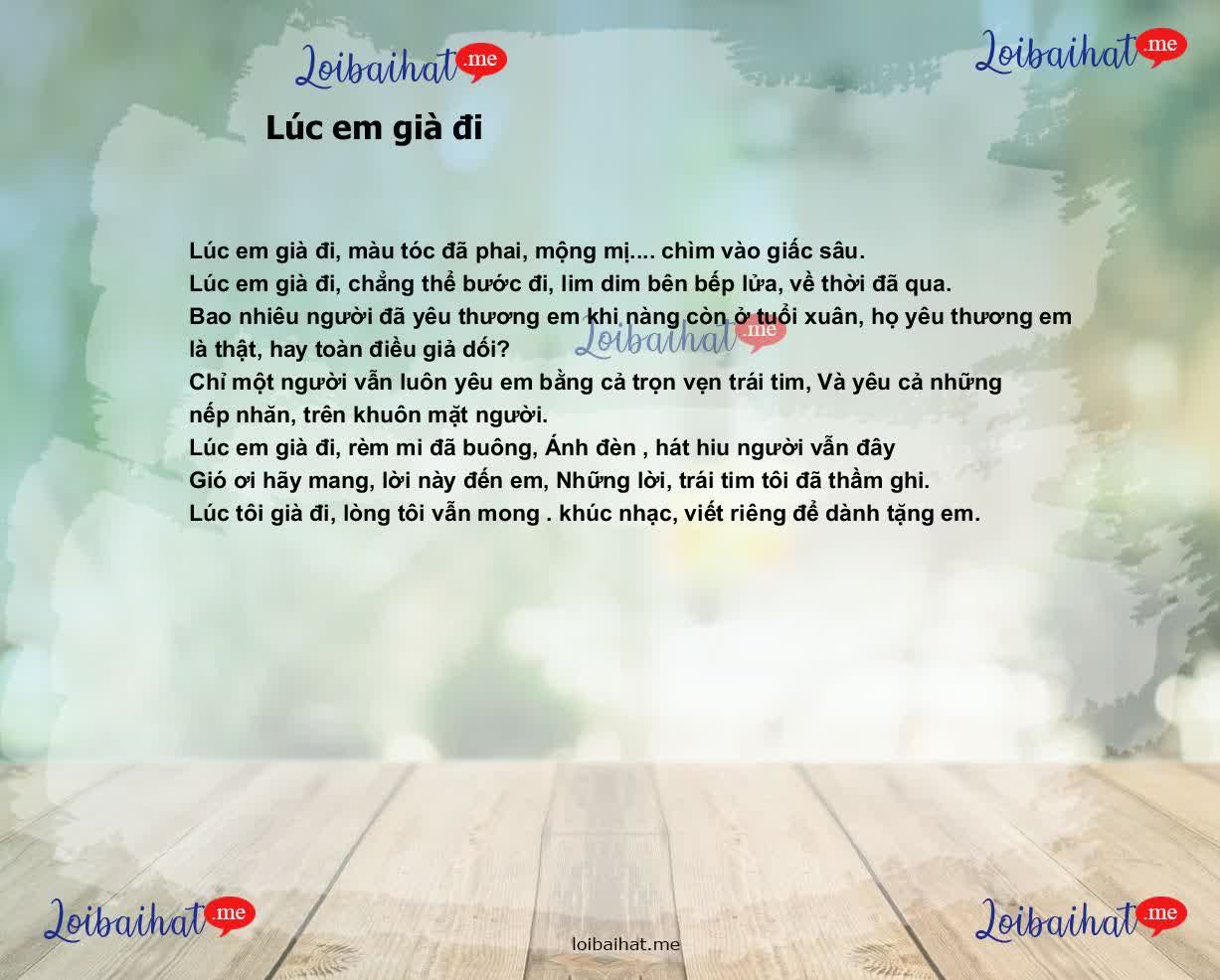 Lúc em già đi