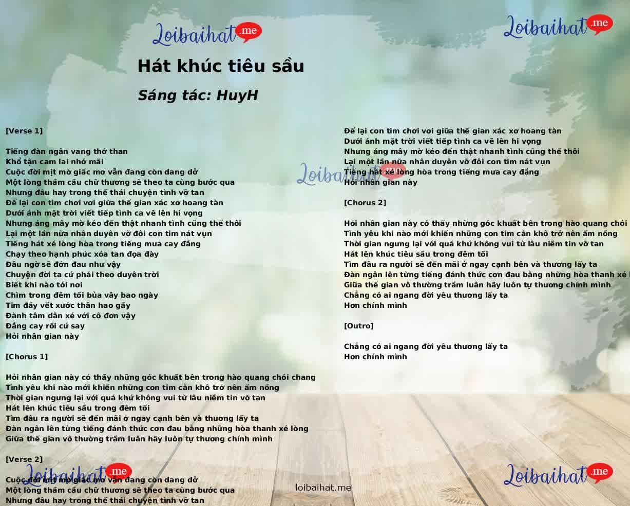 Hát khúc tiêu sầu