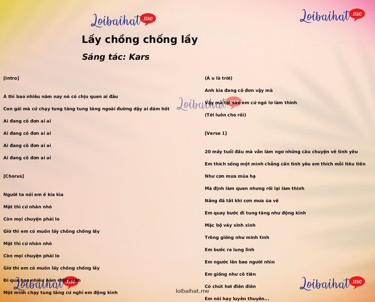 Lấy chồng chống lầy