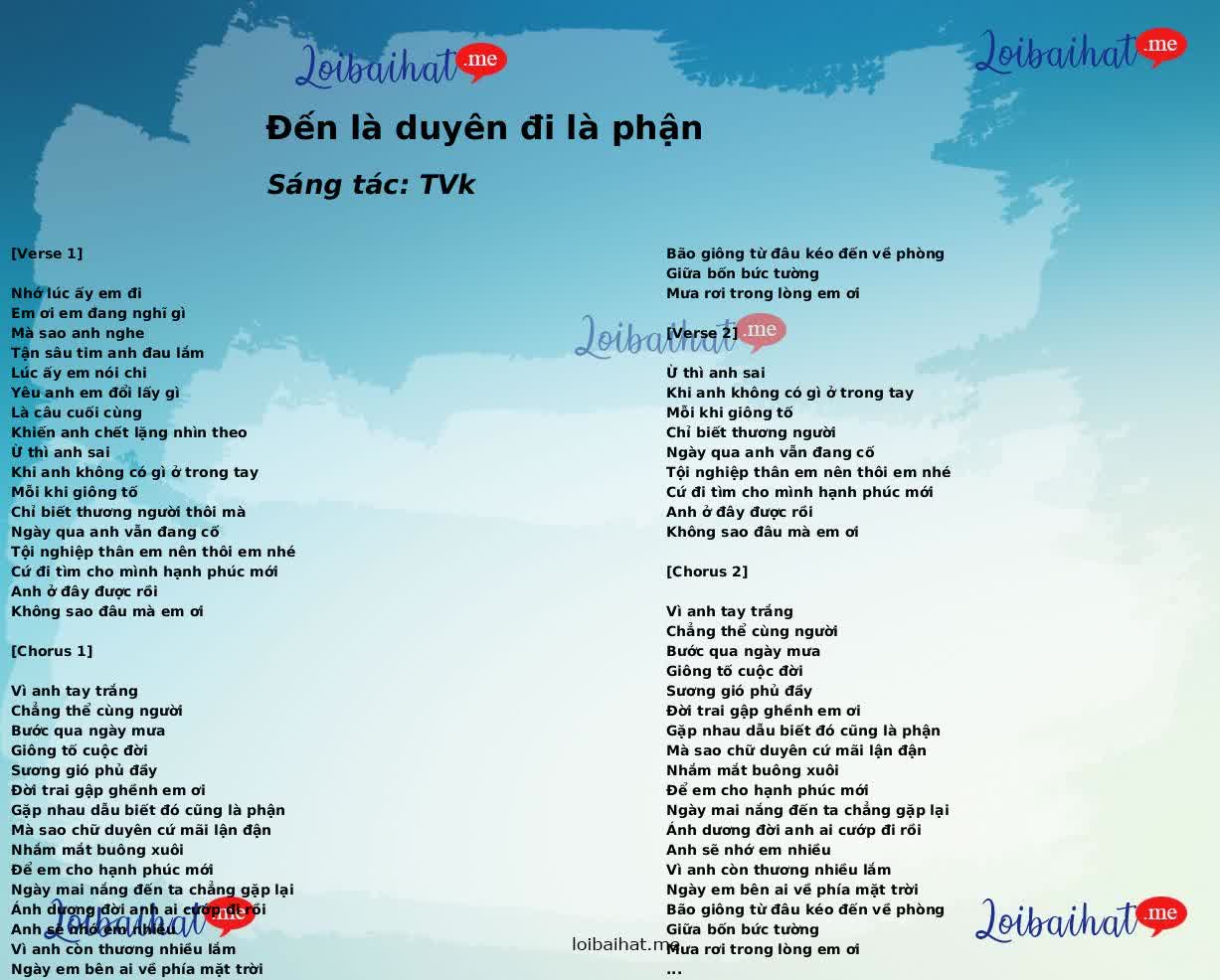 Đến là duyên đi là phận