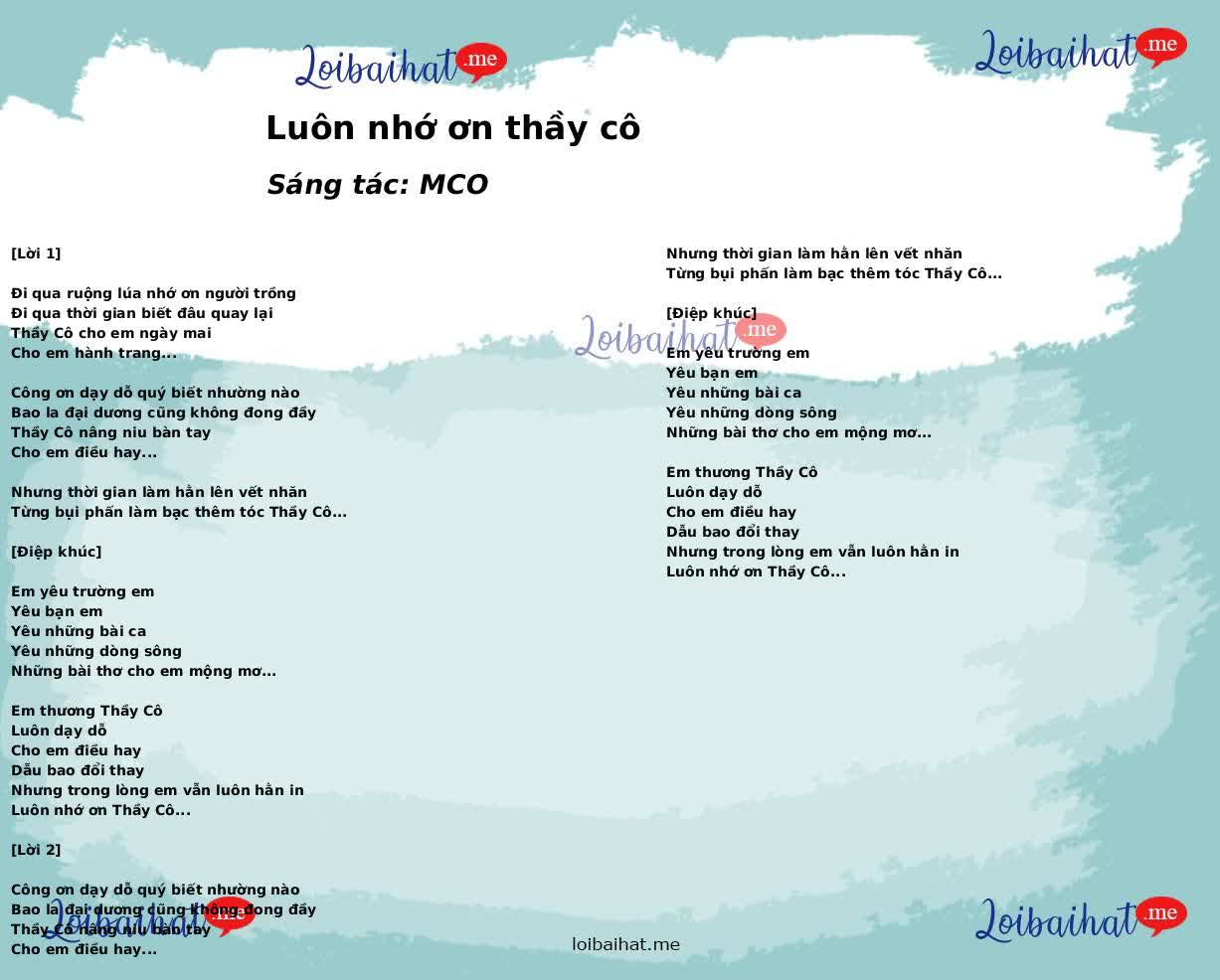 Luôn nhớ ơn thầy cô