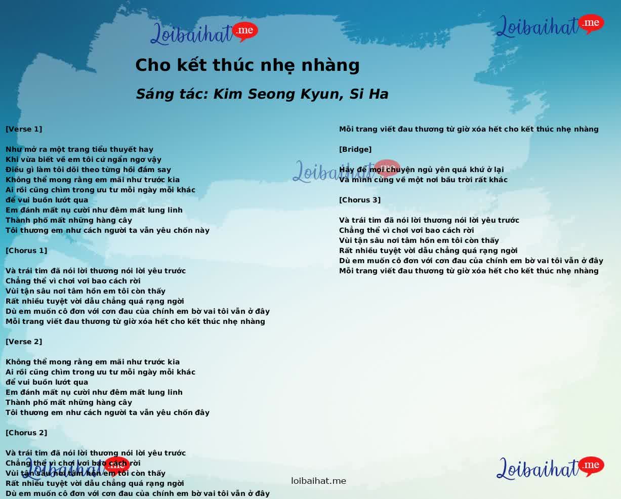 Cho kết thúc nhẹ nhàng