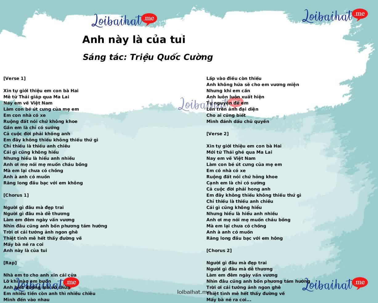 Anh này là của tui