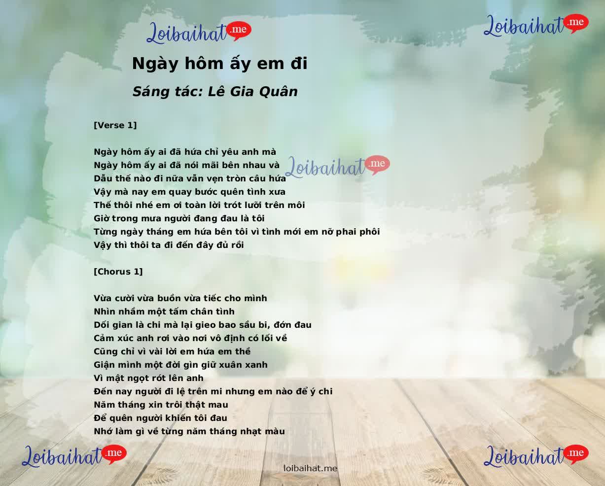 Ngày hôm ấy em đi