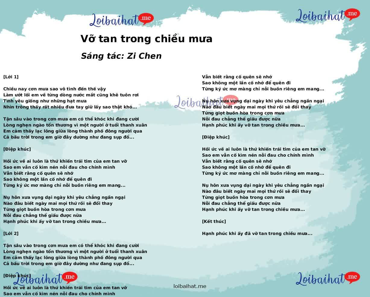 Vỡ tan trong chiều mưa