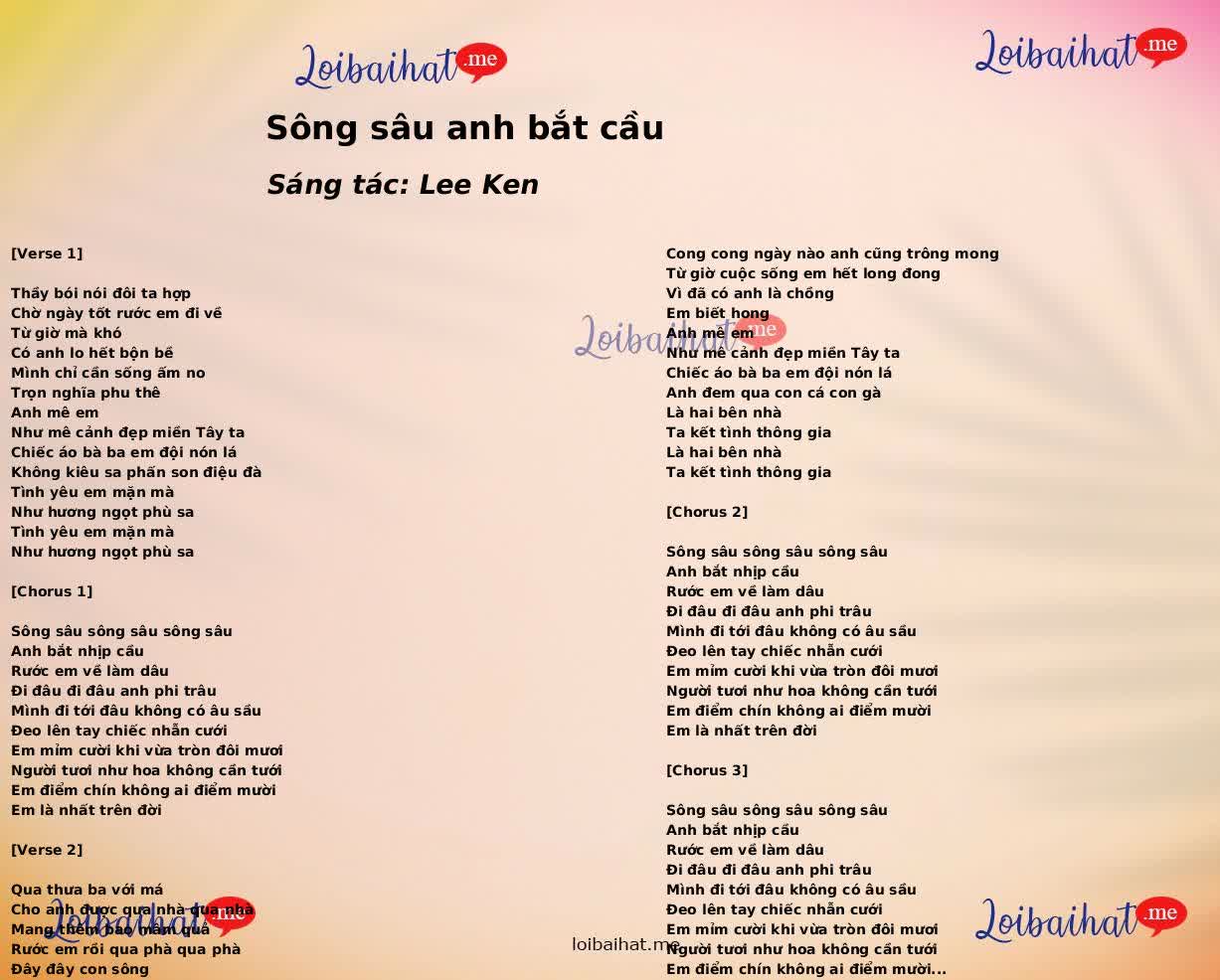 Sông sâu anh bắt cầu