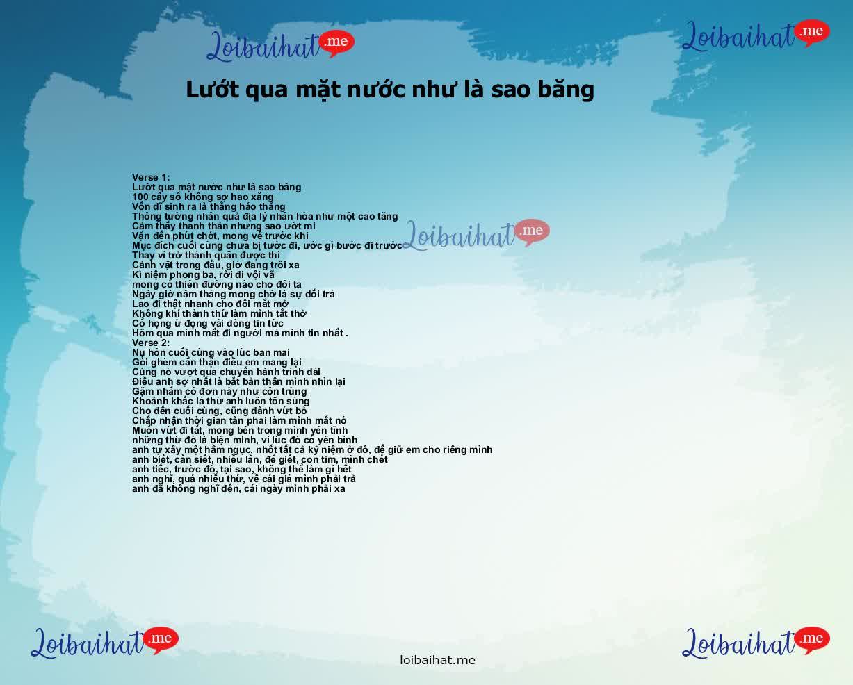 Lướt qua mặt nước như là sao băng