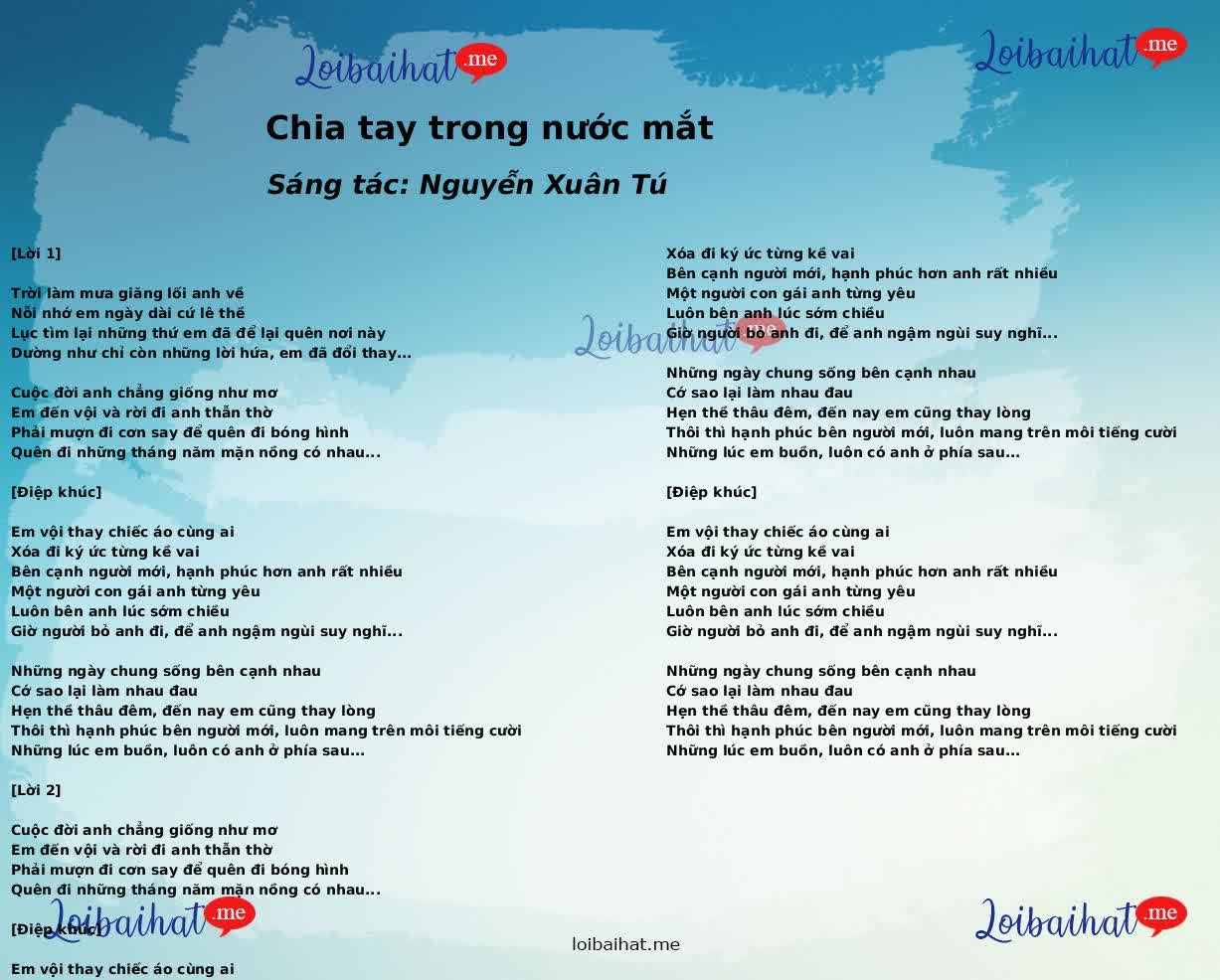 Chia tay trong nước mắt