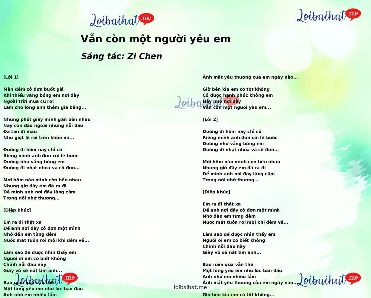 Vẫn còn một người yêu em