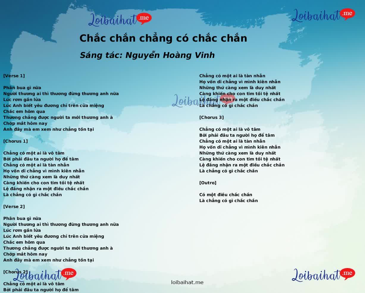 Chắc chắn chẳng có chắc chắn