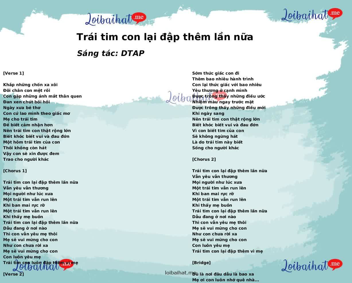 Trái tim con lại đập thêm lần nữa