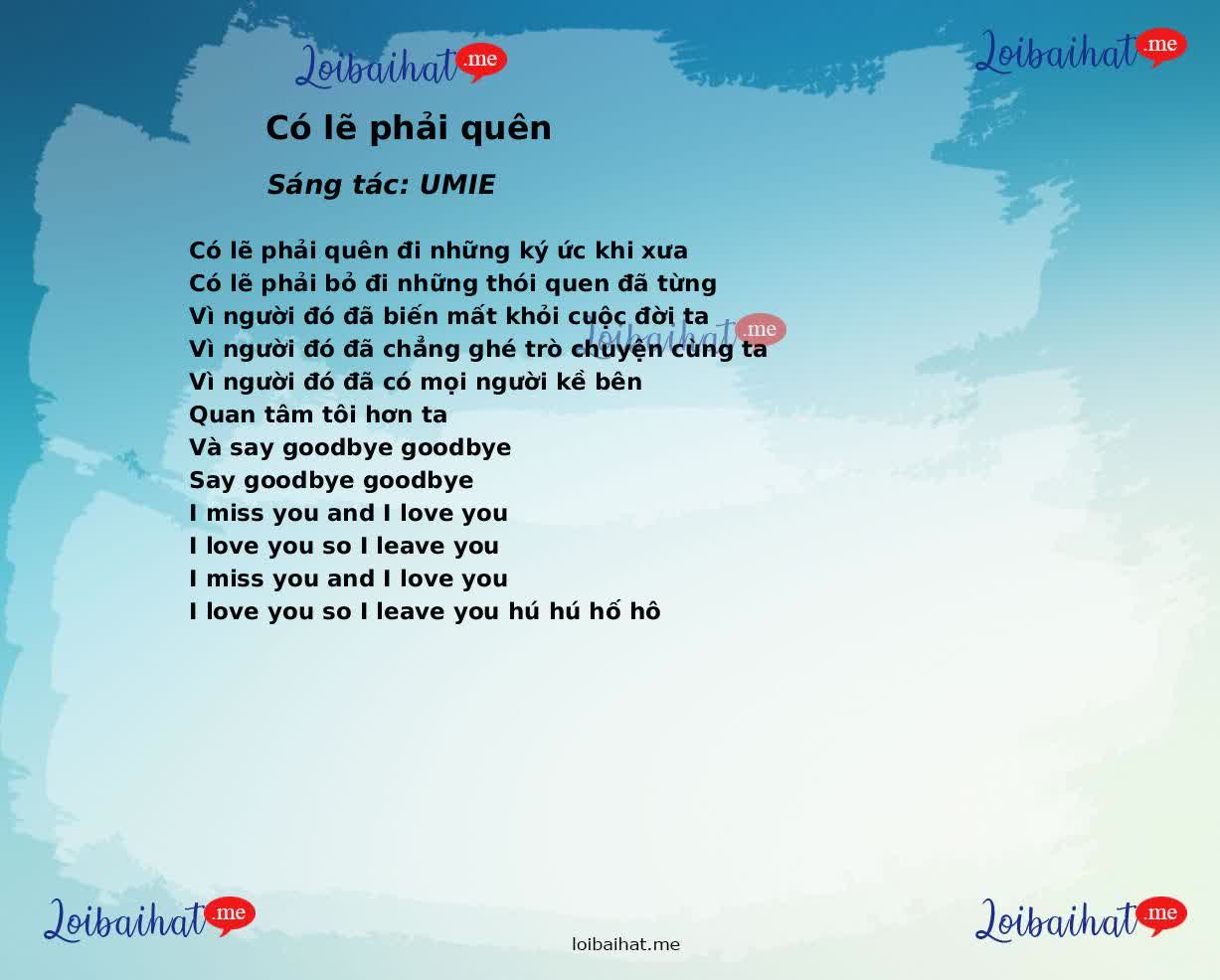 Có lẽ phải quên