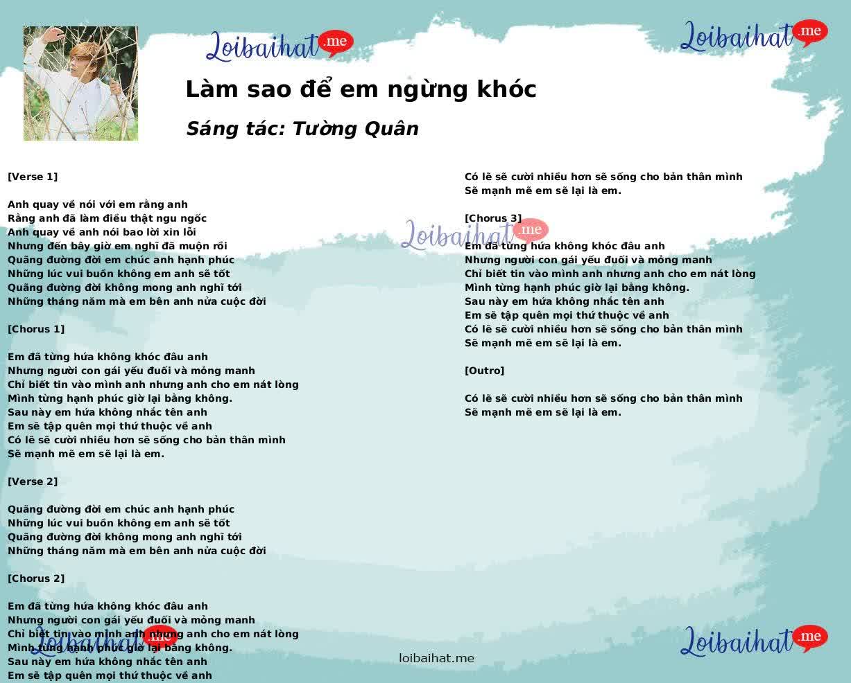 Làm sao để em ngừng khóc