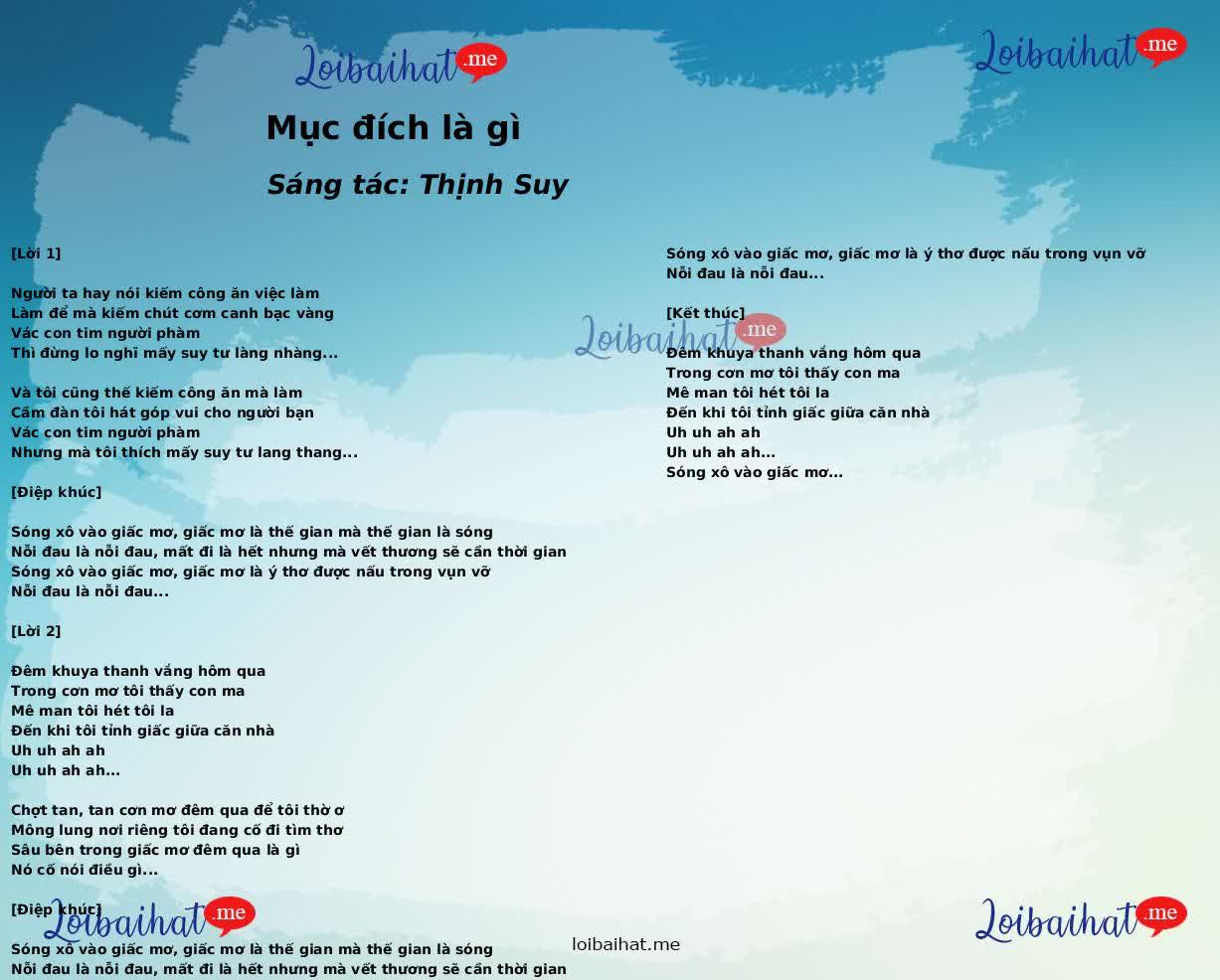 Mục đích là gì