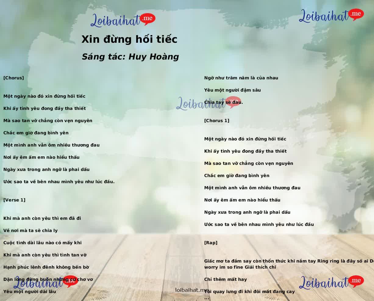 Xin đừng hối tiếc