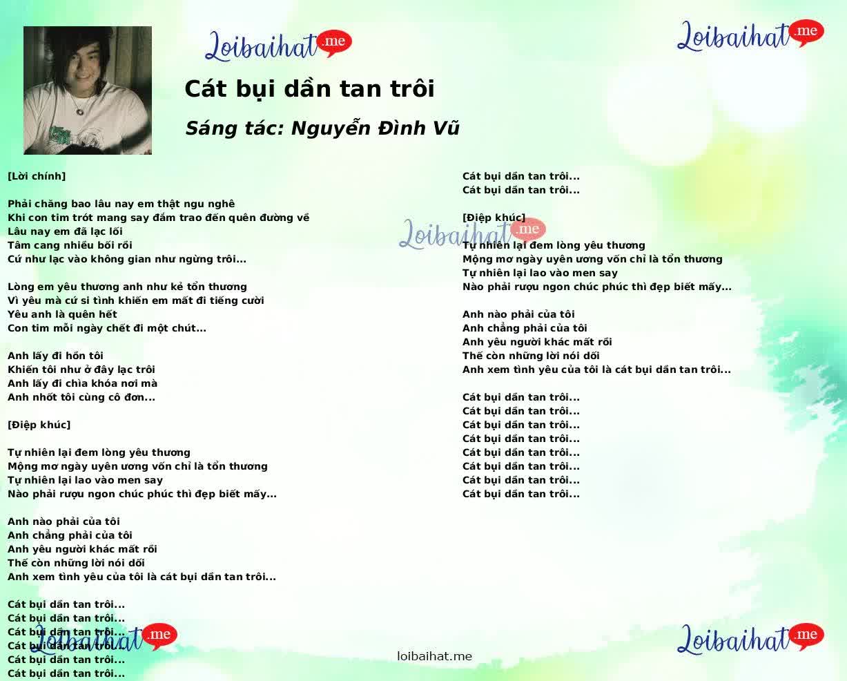 Cát bụi dần tan trôi