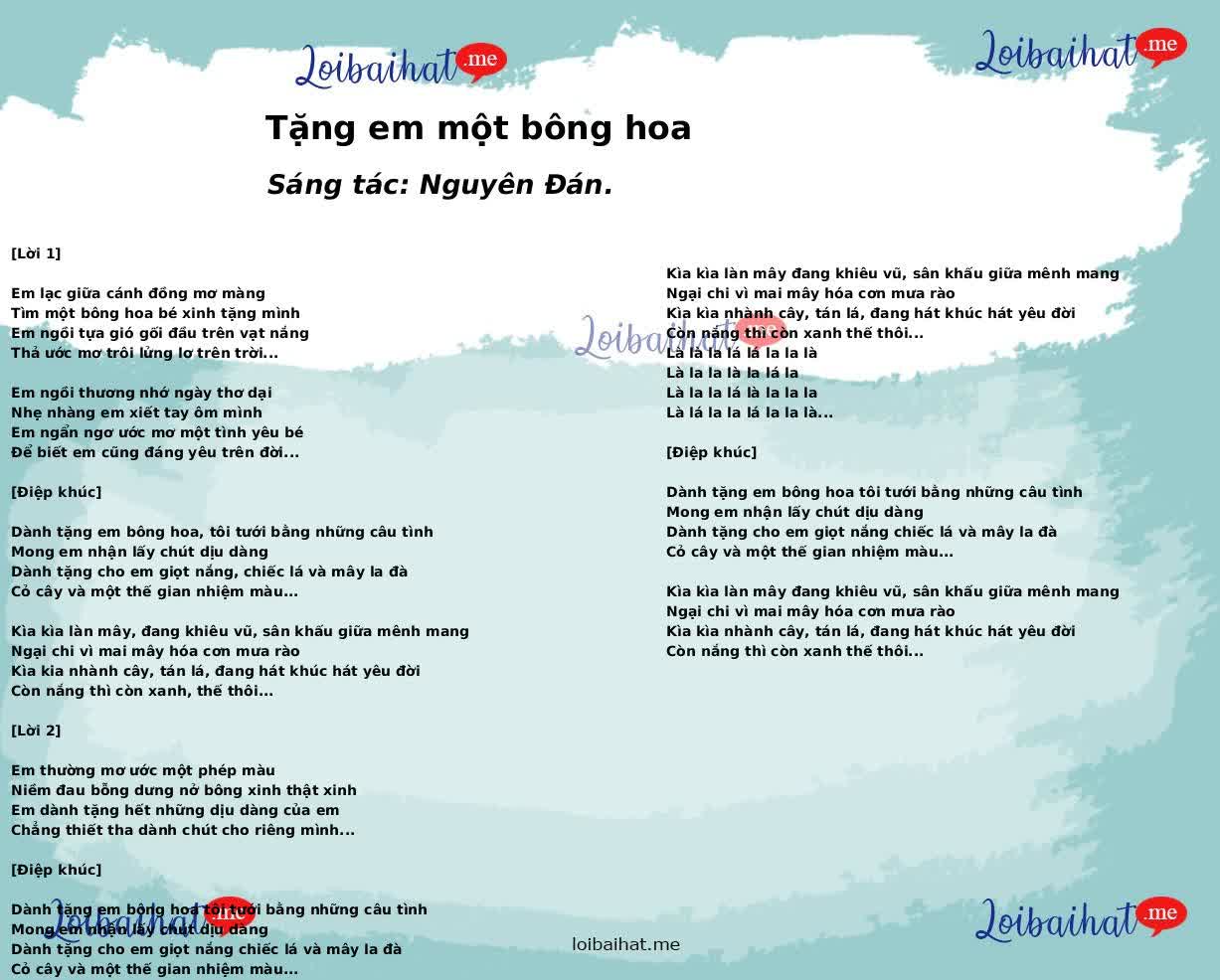 Tặng em một bông hoa