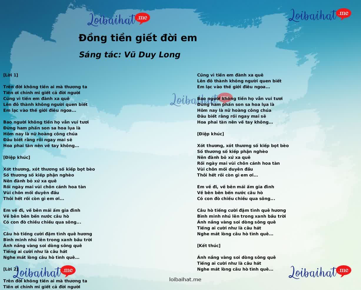 Đồng tiền giết đời em