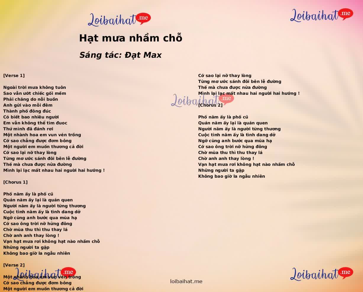 Hạt mưa nhầm chỗ