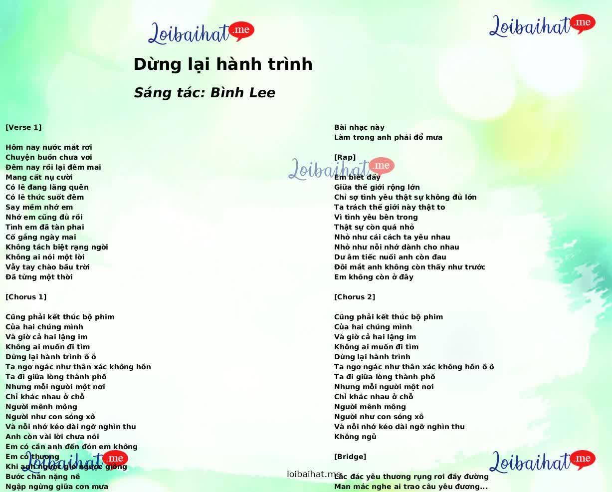 Dừng lại hành trình