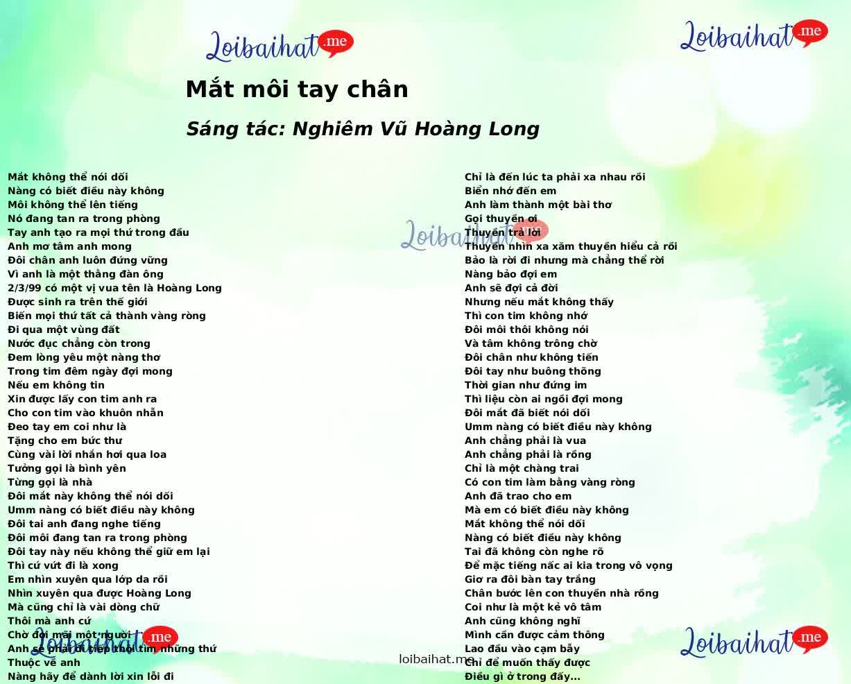 Mắt môi tay chân