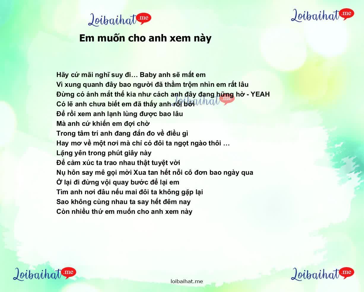 Em muốn cho anh xem này