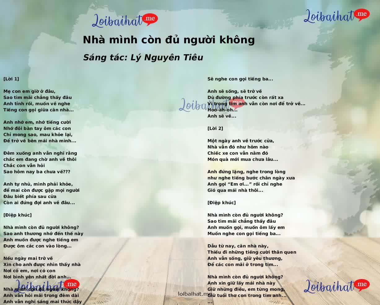 Nhà mình còn đủ người không