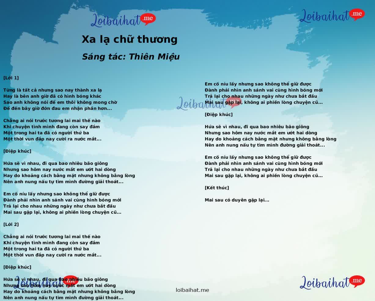 Xa lạ chữ thương