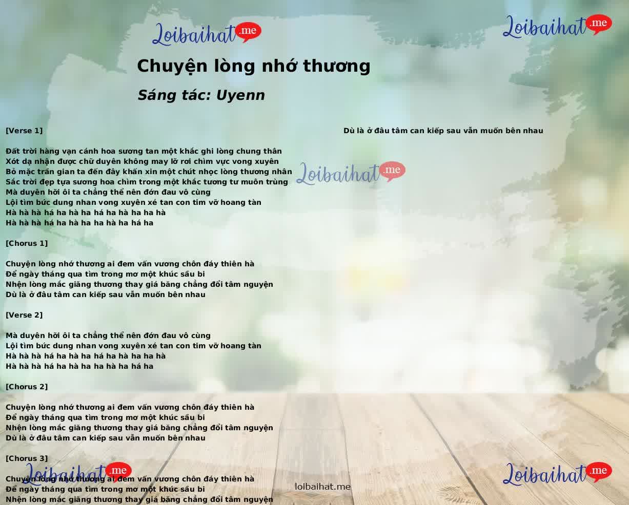 Chuyện lòng nhớ thương